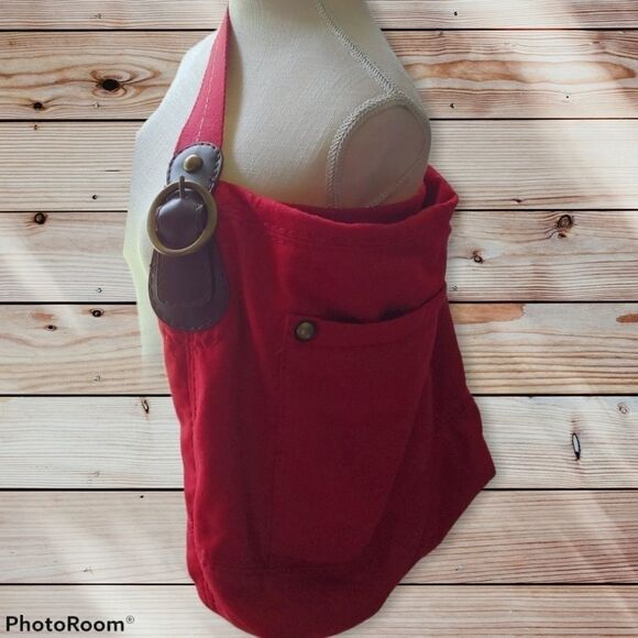 GAP Large red wool blend cloth tote bag - Picture 1 of 3